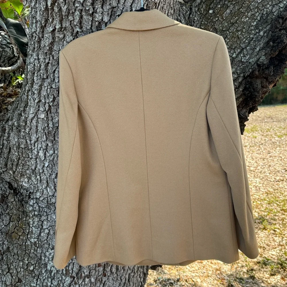 100% Cashmere Vtg.Cirrus Tan Quiet Luxury Classic Blazer.Size M